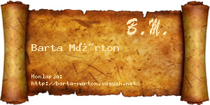 Barta Márton névjegykártya