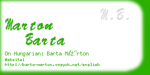 marton barta business card